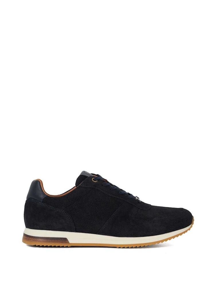 Dune London Blue Wide Fit Trilogy Perforated Runner Trainers - Image 2 of 6