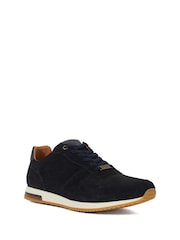 Dune London Blue Wide Fit Trilogy Perforated Runner Trainers - Image 3 of 6