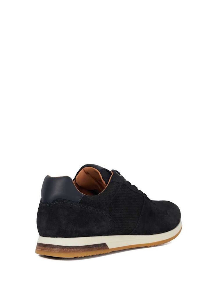 Dune London Blue Wide Fit Trilogy Perforated Runner Trainers - Image 4 of 6