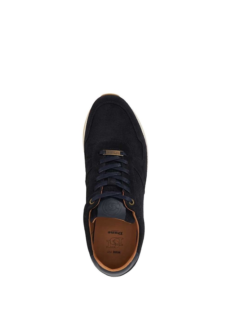 Dune London Blue Wide Fit Trilogy Perforated Runner Trainers - Image 5 of 6
