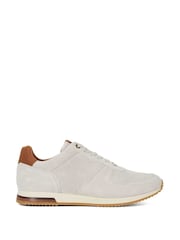 Dune London White Wide Fit Trilogy Perforated Runner Trainers - Image 1 of 5