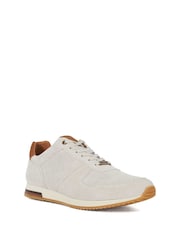Dune London White Wide Fit Trilogy Perforated Runner Trainers - Image 2 of 5