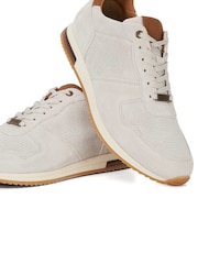 Dune London White Wide Fit Trilogy Perforated Runner Trainers - Image 5 of 5