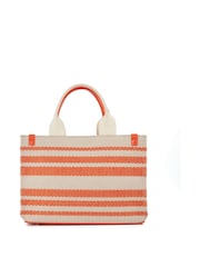 Dune London Orange Dinkideltra Medium Canvas Book 100% Cotton Bag - Image 2 of 5