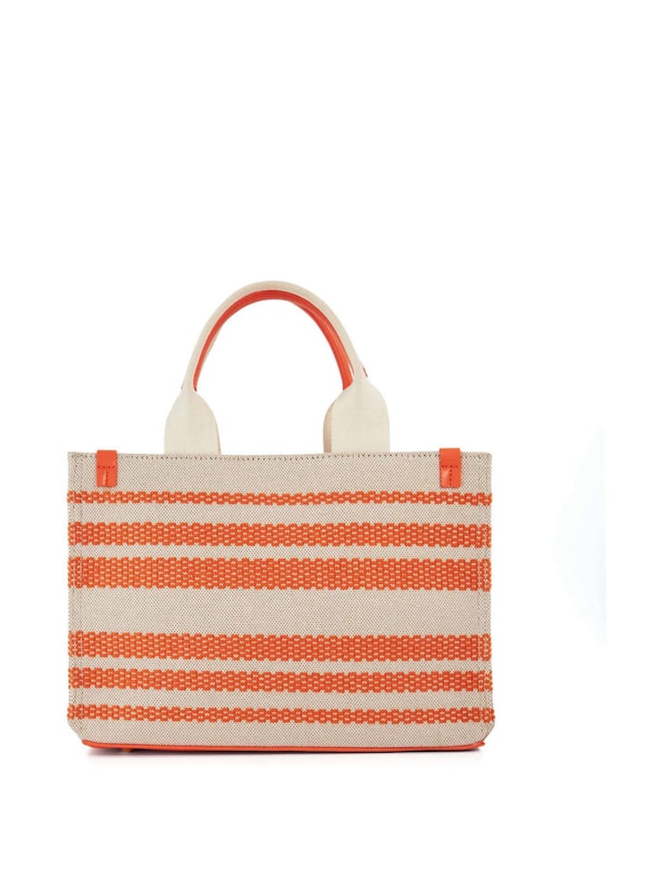 Dune London Orange Dinkideltra Medium Canvas Book 100% Cotton Bag - Image 2 of 5