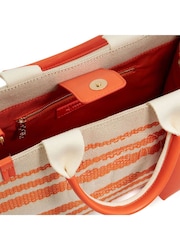 Dune London Orange Dinkideltra Medium Canvas Book 100% Cotton Bag - Image 3 of 5