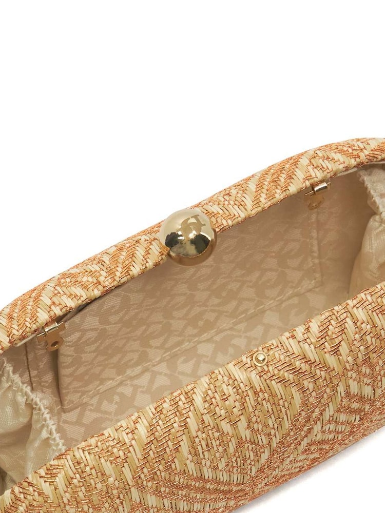 Dune London Brown Extra Oval Woven Clutch Bag - Image 5 of 5