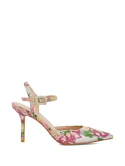 Dune London Pink/Cream Standard Fit Channel Y Back Open Court Heels - Image 2 of 6