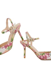 Dune London Pink/Cream Standard Fit Channel Y Back Open Court Heels - Image 6 of 6