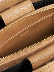 Dune London CAMEL-REPTILE Dinkydenbeigh Mini Branded Handle Tote Bag - Image 4 of 5