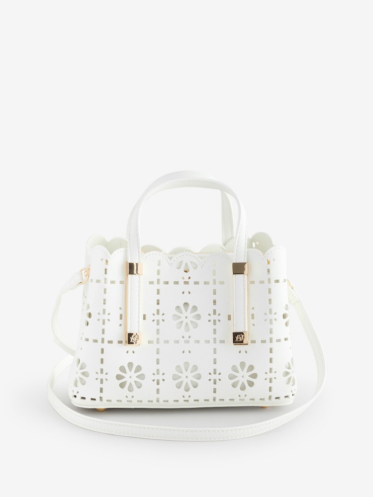 Dune London White Dinkydorry Mini 3 Part Tote Bag - Image 2 of 2