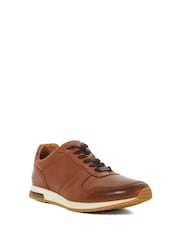Dune London Light Brown Wide Fit Trilogy Perforated Runner Trainers - Image 3 of 6