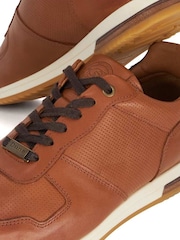 Dune London Light Brown Wide Fit Trilogy Perforated Runner Trainers - Image 5 of 6