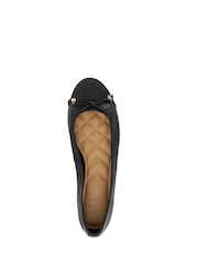 Dune London Charcoal Black Standard Fit Hallo Charm Trim Leather Ballet Shoes - Image 5 of 6