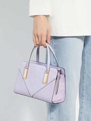 Dune London Purple Dinkydenbeigh Mini Branded Handle Tote Bag - Image 1 of 5
