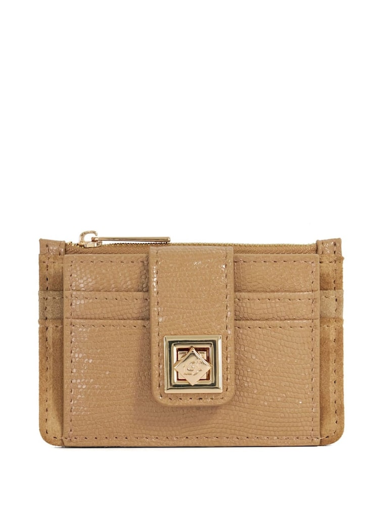 Dune London Brown Karra Turn Lock Card Holder Wallet - Image 1 of 4