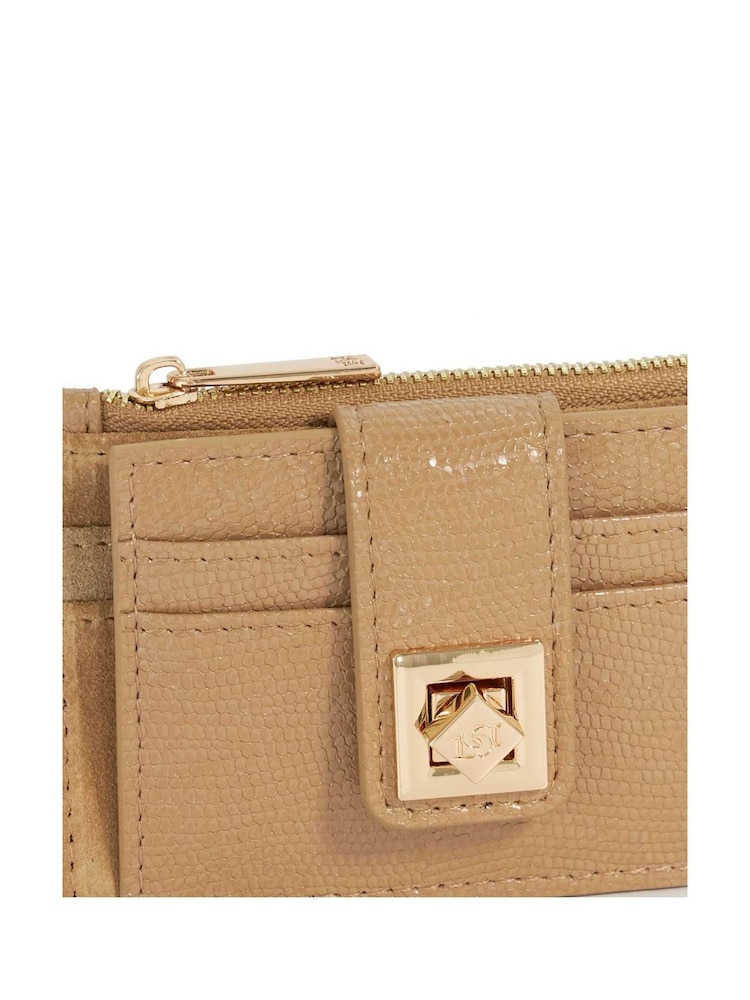 Dune London Brown Karra Turn Lock Card Holder Wallet - Image 4 of 4