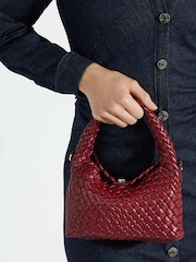 Dune London Red Dinkydeliberate Mini Woven Slouch Crossbody Bag - Image 1 of 5