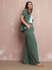 Long Tall Sally Green Acid Wash Viscose Trousers - Image 2 of 4