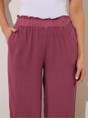 Long Tall Sally Red Acid Wash Viscose Trousers - Image 4 of 5