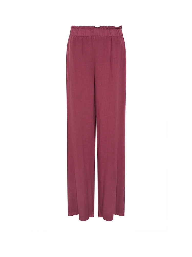 Long Tall Sally Red Acid Wash Viscose Trousers - Image 5 of 5