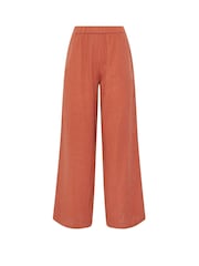 Long Tall Sally Orange Cheesecloth Wide Leg 100% Cotton Trousers - Image 5 of 5