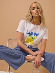 Long Tall Sally Blue Acid Wash Viscose Trousers - Image 5 of 6