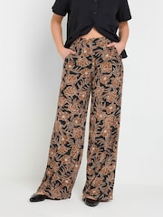 Long Tall Sally Brown Floral Wide Leg Trousers - Image 2 of 4