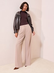 Friends Like These Neutral Tall Premium Wide Leg Trousers - Image 2 of 4