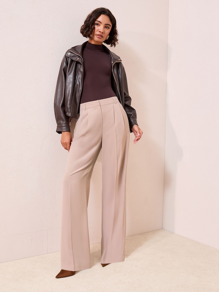 Friends Like These Neutral Tall Premium Wide Leg Trousers - Image 2 of 4