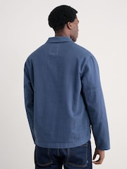 Seasalt Cornwall Blue Mens Farrow 100%  Cotton Smock Jacket - Image 2 of 5