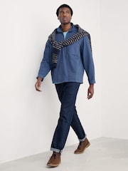 Seasalt Cornwall Blue Mens Farrow 100%  Cotton Smock Jacket - Image 3 of 5