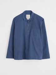 Seasalt Cornwall Blue Mens Farrow 100%  Cotton Smock Jacket - Image 4 of 5