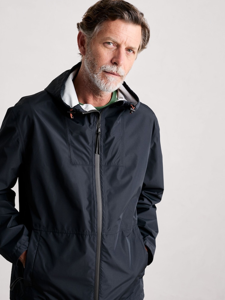 Seasalt Cornwall Blue Mens Sailing Time Lightweight Waterproof Jacket - Image 1 of 4
