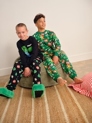 Green/Black Minecraft License Jogger Pyjamas 2 Pack (5-16yrs) - Image 2 of 11