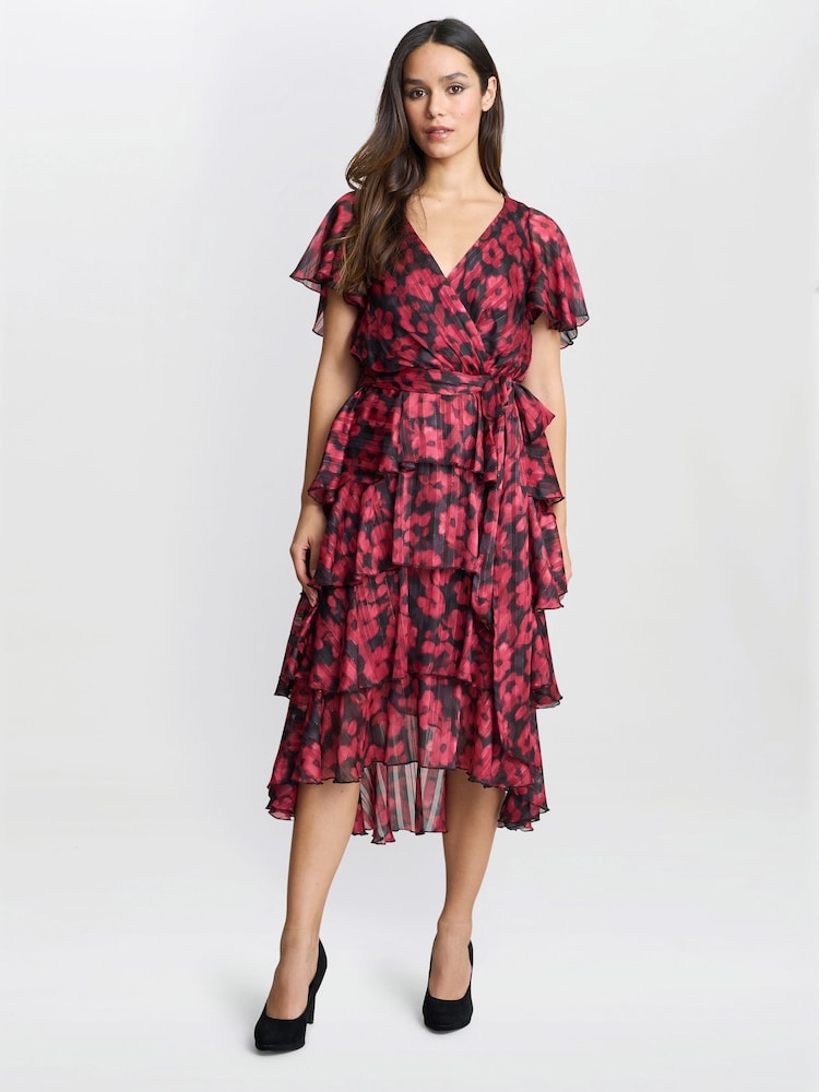 Vestido negro escalonado con cintura elástica Lottie de Gina Bacconi - Imagen 1 de 5 Vestido negro escalonado con cintura elástica Lottie de Gina Bacconi - Imagen 1 de 5