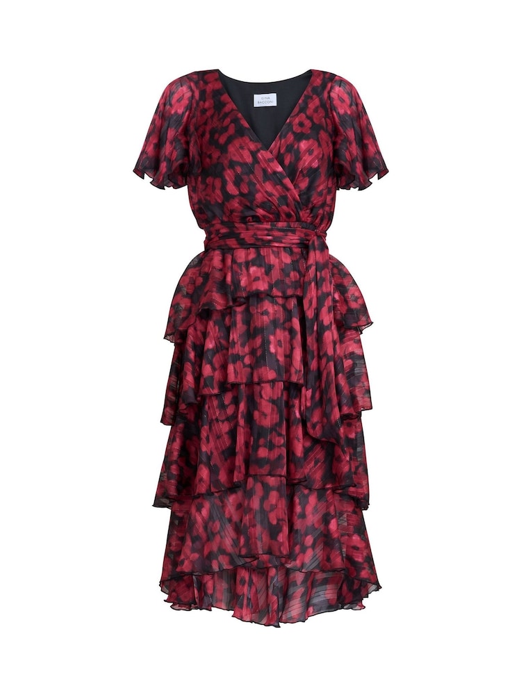 Vestido negro escalonado con cintura elástica Lottie de Gina Bacconi - Imagen 5 de 5 Vestido negro escalonado con cintura elástica Lottie de Gina Bacconi - Imagen 5 de 5
