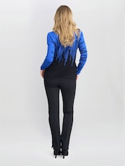 Gina Bacconi Blue Kellie Stripe Effect Jumper With Diamantes - Image 2 of 5