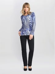 Gina Bacconi Blue Jody Animal Stripe Jumper With Diamantes - Image 1 of 5