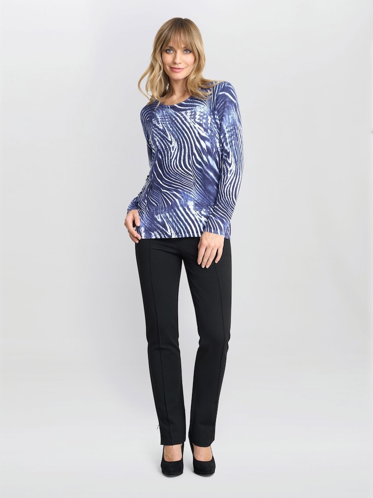 Gina Bacconi Blue Jody Animal Stripe Jumper With Diamantes - Image 1 of 5