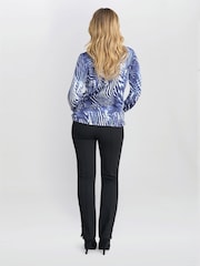 Gina Bacconi Blue Jody Animal Stripe Jumper With Diamantes - Image 2 of 5