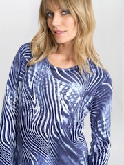Gina Bacconi Blue Jody Animal Stripe Jumper With Diamantes - Image 4 of 5