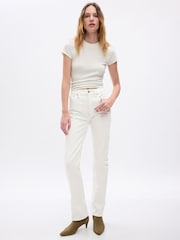 Gap Off White High Waisted 90s Straight Jeans - Image 1 of 10