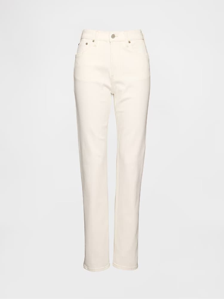 Gap Off White High Waisted 90s Straight Jeans - Image 10 of 10