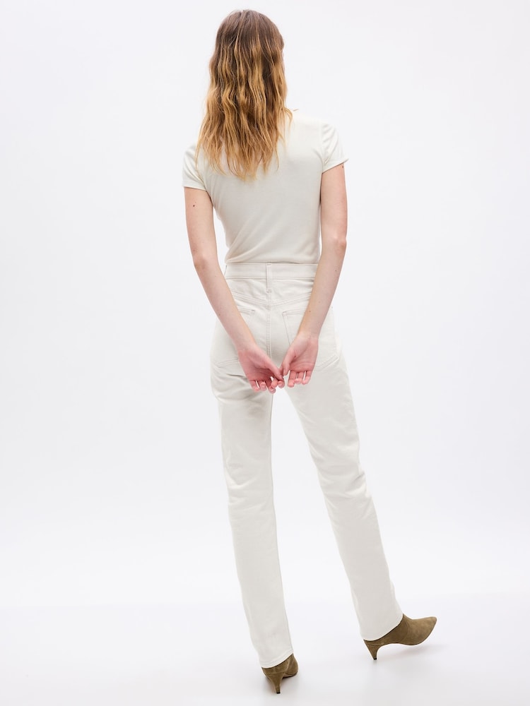 Gap Off White High Waisted 90s Straight Jeans - Image 2 of 10