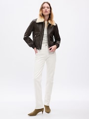 Gap Off White High Waisted 90s Straight Jeans - Image 3 of 10