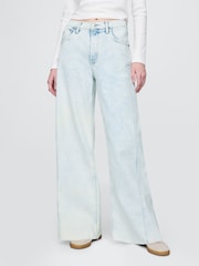Gap Blue High Waisted Stride Wide-Leg Jeans - Image 1 of 6
