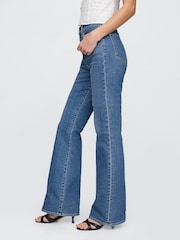Gap Blue High Waisted 70s Flare Jeans - Image 3 of 7