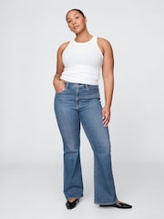 Gap Blue High Waisted 70s Flare Jeans - Image 5 of 7
