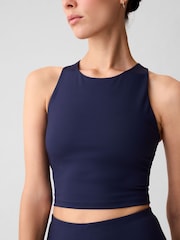 Gap Navy Blue Cropped Sports Bra Tank Top - Image 3 of 5